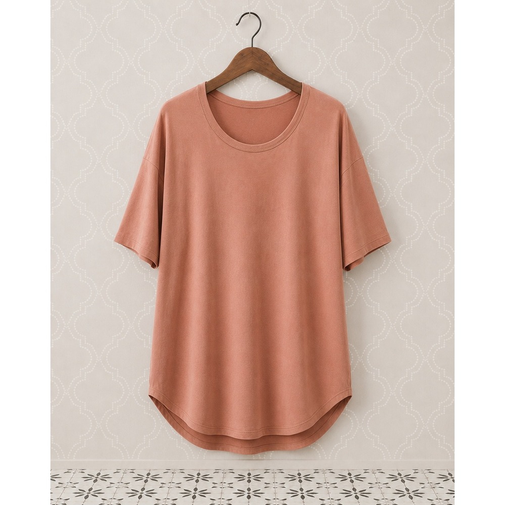 LuLaRoe Irma Tunic Top‎ High Low Hem Short Sleeve Dusty Rose XS NWT